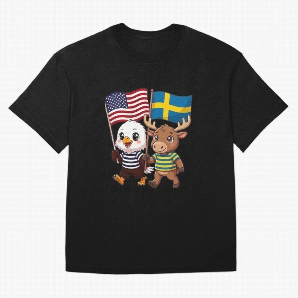 The American eagle and its friend, the Swedish elk Classic T-Shirt Support Iconic Players in the FIFA World Cup 2026 Group Stage Journey through Cristiano Ronaldo, Haaland and CR7 Highlights, Argentina Pride, Football Passion, Legendary