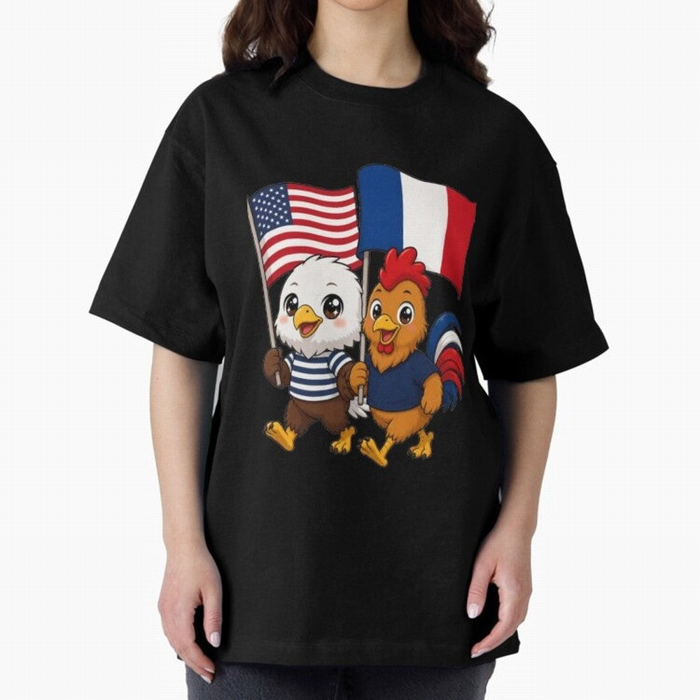 The American eagle and its friend, the French rooster Classic T-Shirt Bring Home Match Day Hype around FIFA World Cup 2026, Haaland and Mbappe, Portugal, Spain and Germany, Match Day Excitement, Supporter Culture, Golden Goals and Global Football