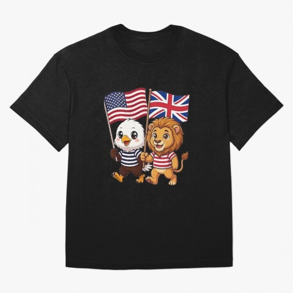 The American eagle and its brothers, the British lion Classic T-Shirt Enjoy the Biggest Football Party of Global Football Passion for FIFA World Cup 2026 USA Canada Mexico, Inspired by CR7, Germany, Global Supporter Spirit, Legendary Goals,