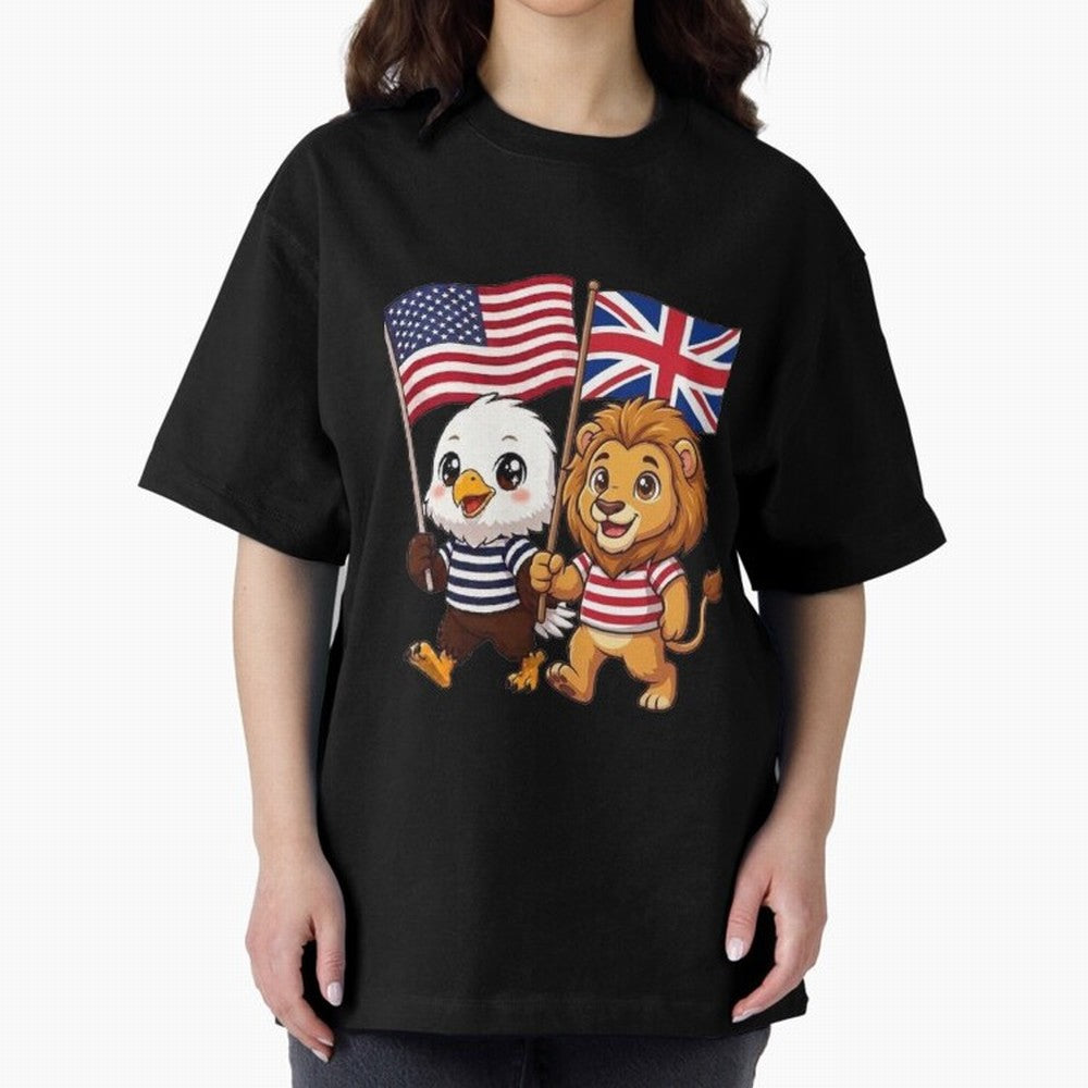 The American eagle and its brothers, the British lion Classic T-Shirt Enjoy the Biggest Football Party of Global Football Passion for FIFA World Cup 2026 USA Canada Mexico, Inspired by CR7, Germany, Global Supporter Spirit, Legendary Goals,