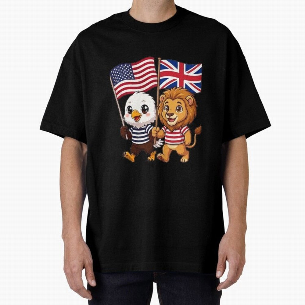 The American eagle and its brothers, the British lion Classic T-Shirt Enjoy the Biggest Football Party of Global Football Passion for FIFA World Cup 2026 USA Canada Mexico, Inspired by CR7, Germany, Global Supporter Spirit, Legendary Goals,