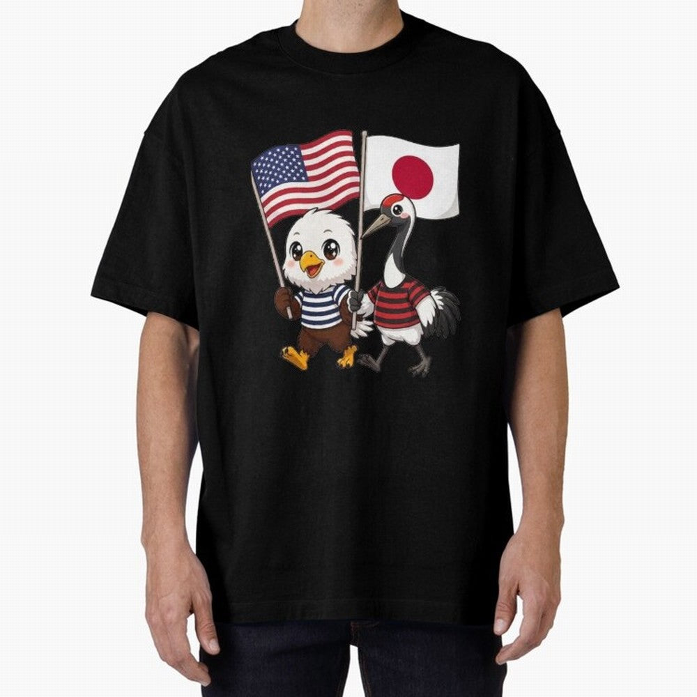 The American eagle and its friend, the Japanese crane Classic T-Shirt Bring Global Tournament Vibes to Global Football Passion for FIFA World Cup 2026 Group Stage, Celebrating Messi and Cristiano Ronaldo, Portugal, Football Festival Excitement,