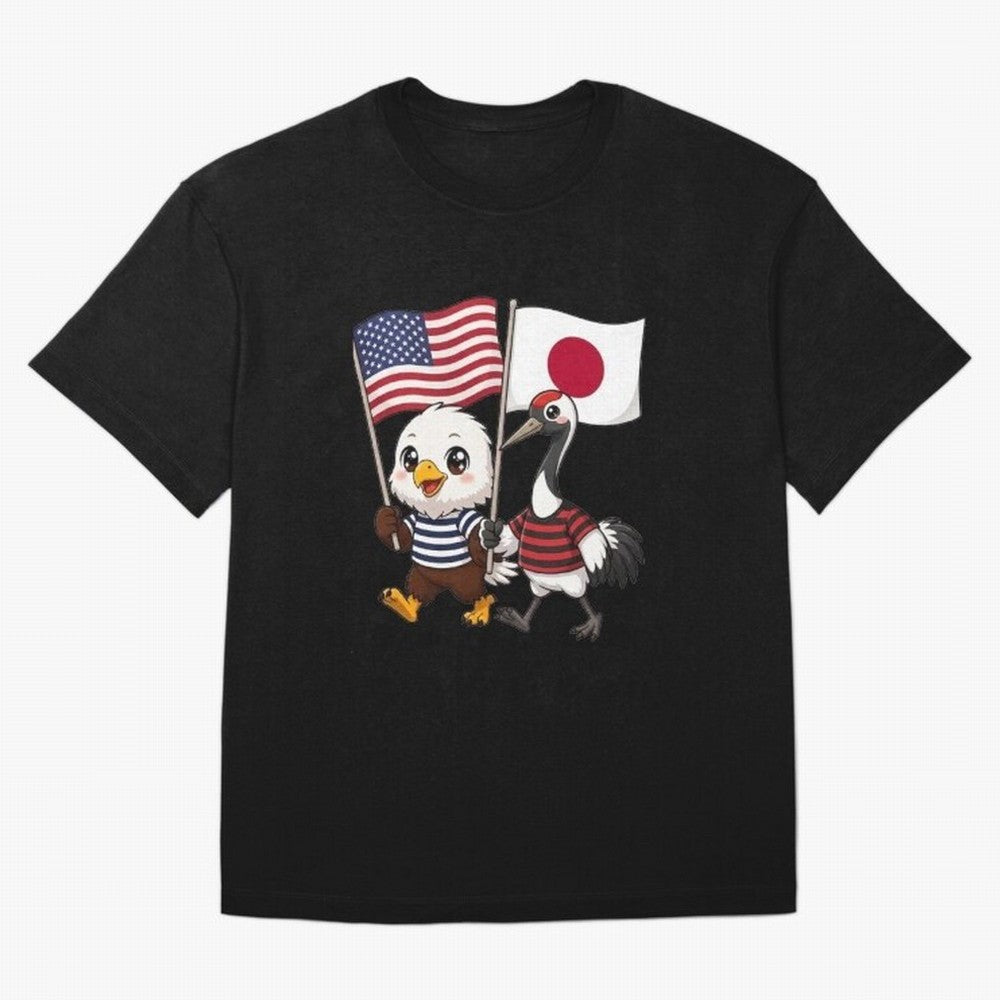 The American eagle and its friend, the Japanese crane Classic T-Shirt Bring Global Tournament Vibes to Global Football Passion for FIFA World Cup 2026 Group Stage, Celebrating Messi and Cristiano Ronaldo, Portugal, Football Festival Excitement,