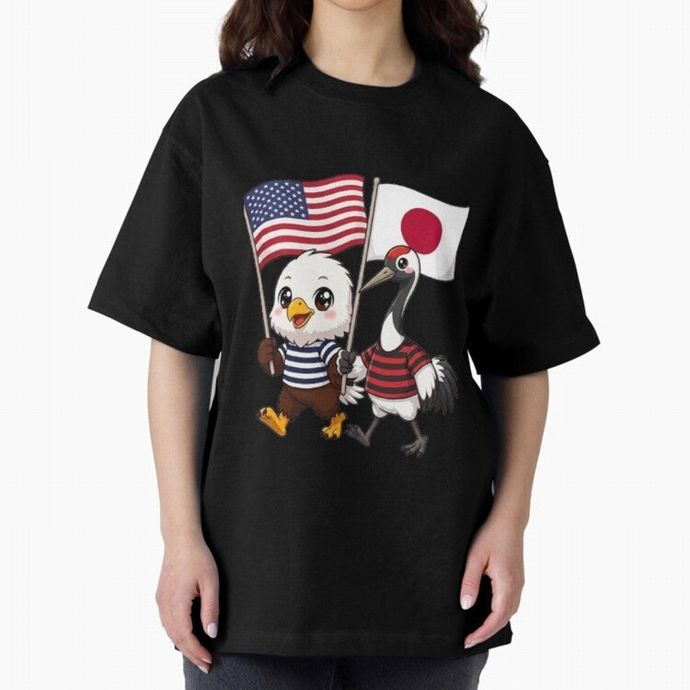 The American eagle and its friend, the Japanese crane Classic T-Shirt Bring Global Tournament Vibes to Global Football Passion for FIFA World Cup 2026 Group Stage, Celebrating Messi and Cristiano Ronaldo, Portugal, Football Festival Excitement,