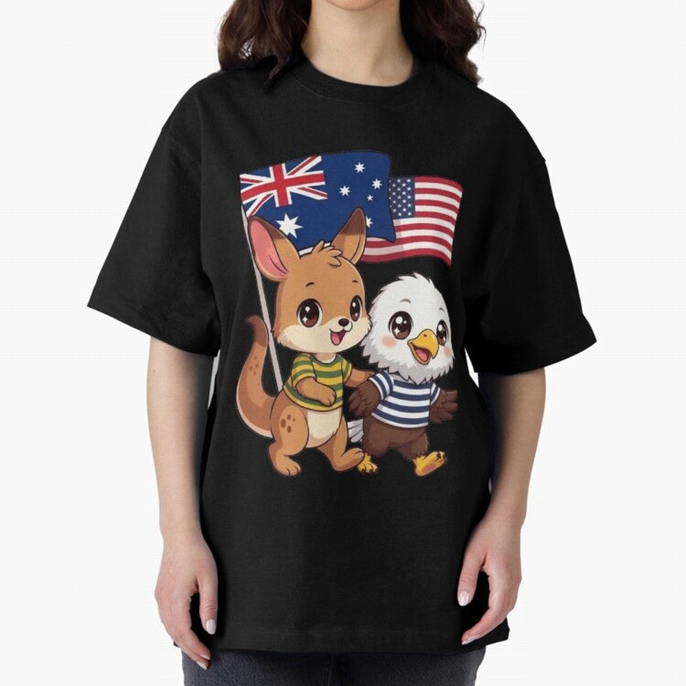 the Australian kangaroo and its friend the American eagle Classic T-Shirt Carry Global Football Passion for FIFA World Cup 2026 USA Canada Mexico, Made for Haaland and Mbappe, Brazil, Portugal and Argentina, Soccer Culture, Superstar Moments,