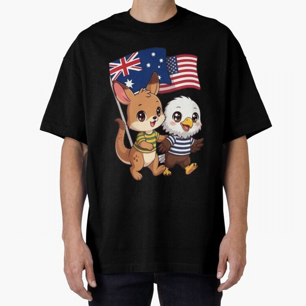 the Australian kangaroo and its friend the American eagle Classic T-Shirt Carry Global Football Passion for FIFA World Cup 2026 USA Canada Mexico, Made for Haaland and Mbappe, Brazil, Portugal and Argentina, Soccer Culture, Superstar Moments,