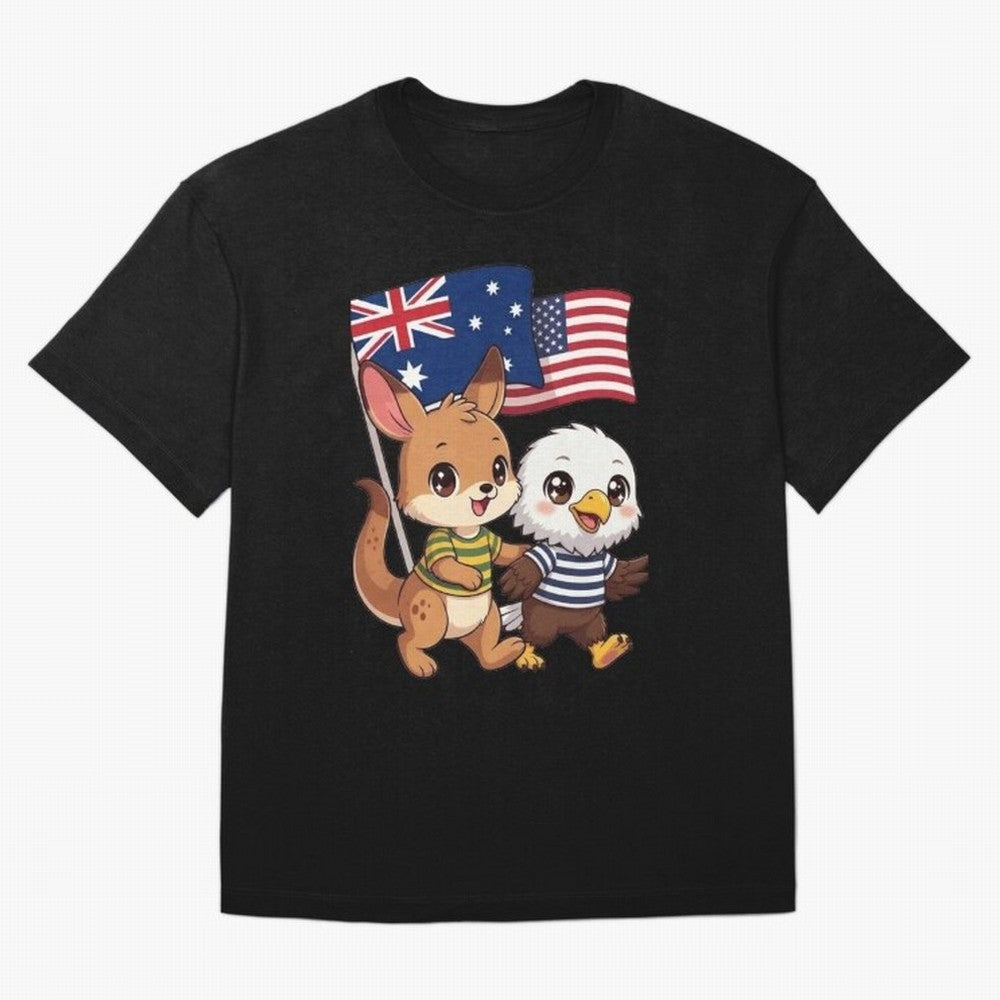 the Australian kangaroo and its friend the American eagle Classic T-Shirt Carry Global Football Passion for FIFA World Cup 2026 USA Canada Mexico, Made for Haaland and Mbappe, Brazil, Portugal and Argentina, Soccer Culture, Superstar Moments,