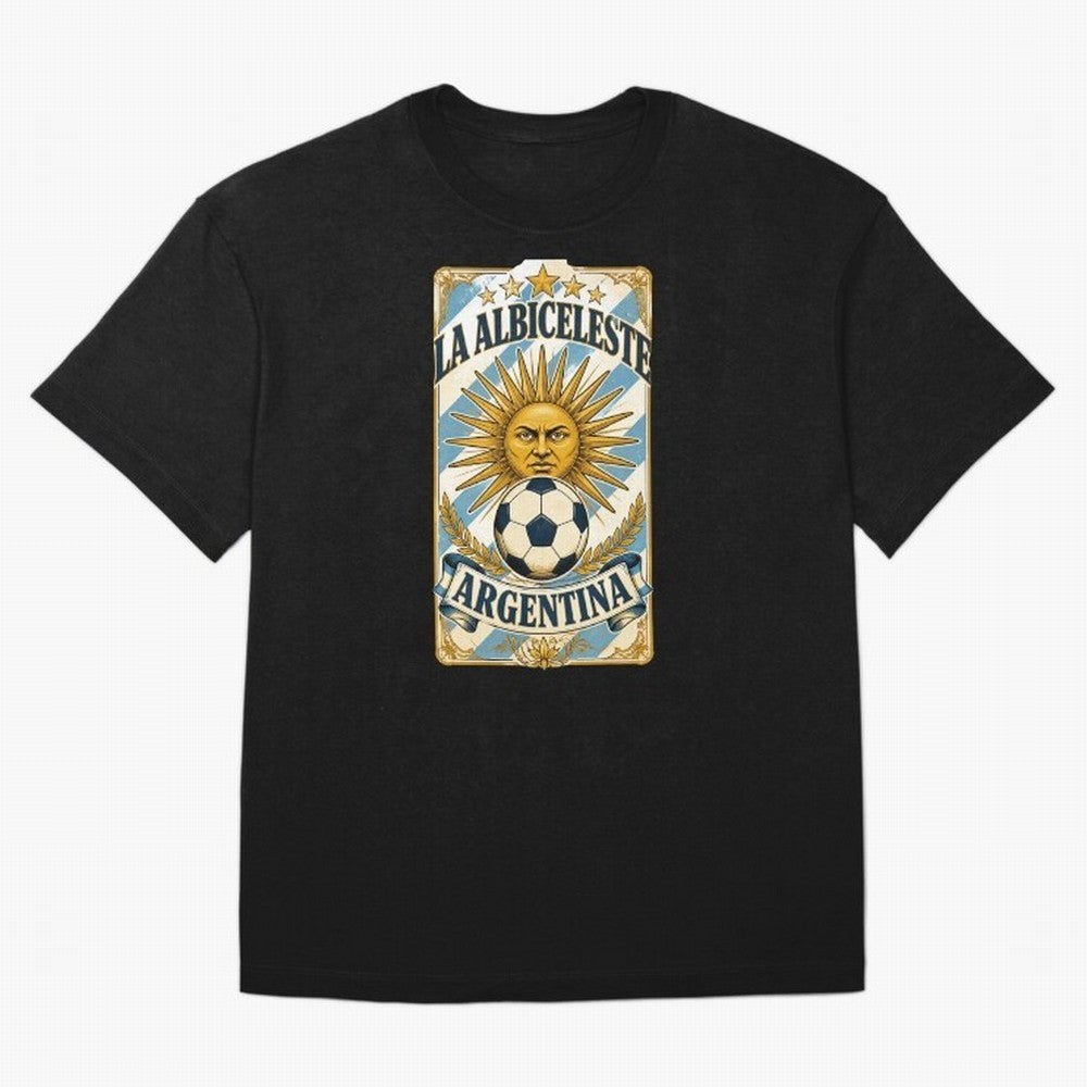 Argentina Soccer Sun - La Albiceleste Vintage Champions Football Fan T-Shirt Classic T-Shirt Follow the Road to the FIFA World Cup 2026 Group Stage Journey through Mbappe Highlights, Argentina and Brazil Pride, Soccer Culture, Superstar Moments,