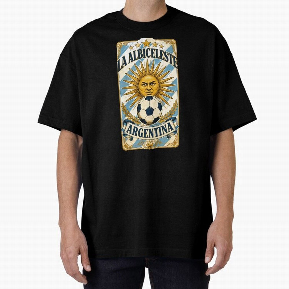 Argentina Soccer Sun - La Albiceleste Vintage Champions Football Fan T-Shirt Classic T-Shirt Follow the Road to the FIFA World Cup 2026 Group Stage Journey through Mbappe Highlights, Argentina and Brazil Pride, Soccer Culture, Superstar Moments,