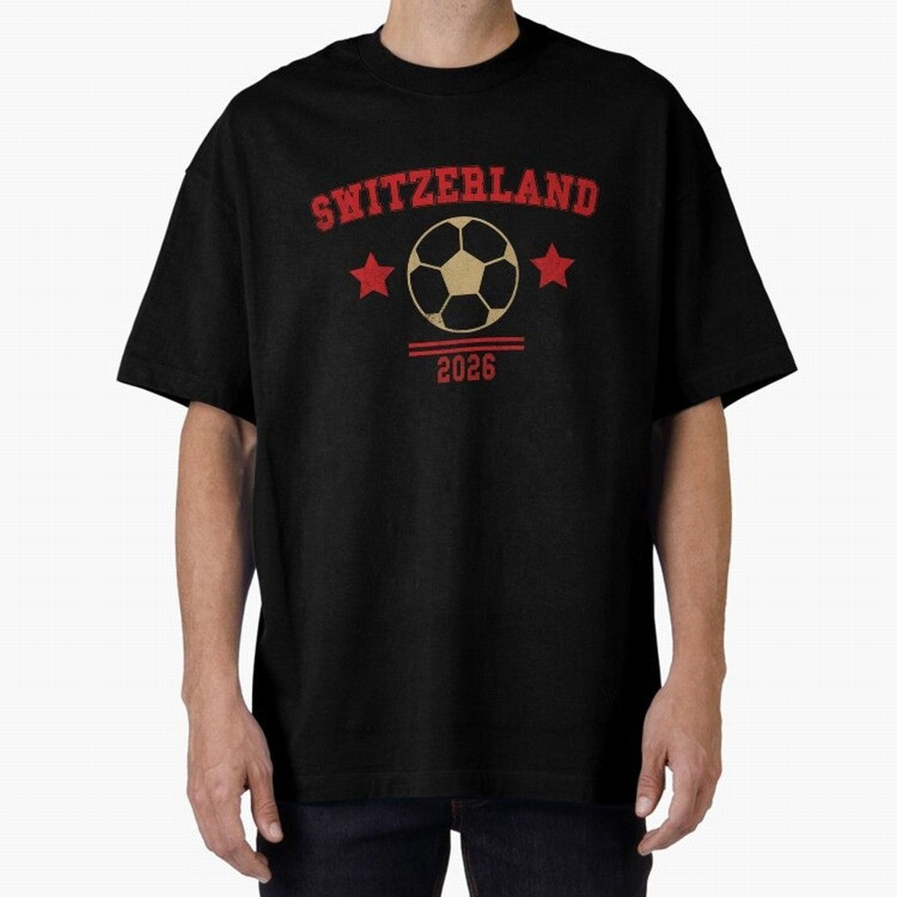 Switzerland ¡ª Vintage Soccer Tee Classic T-Shirt Celebrate the FIFA World Cup 2026 Group Stage Journey through CR7 and Messi Highlights, France and Portugal Pride, Goal Celebration Energy, Supporter Heritage, Football Icons and Worldwide