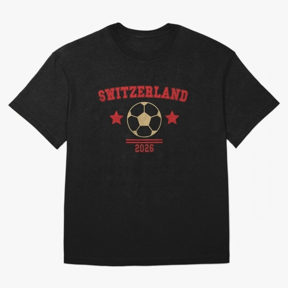 Switzerland ¡ª Vintage Soccer Tee Classic T-Shirt Celebrate the FIFA World Cup 2026 Group Stage Journey through CR7 and Messi Highlights, France and Portugal Pride, Goal Celebration Energy, Supporter Heritage, Football Icons and Worldwide