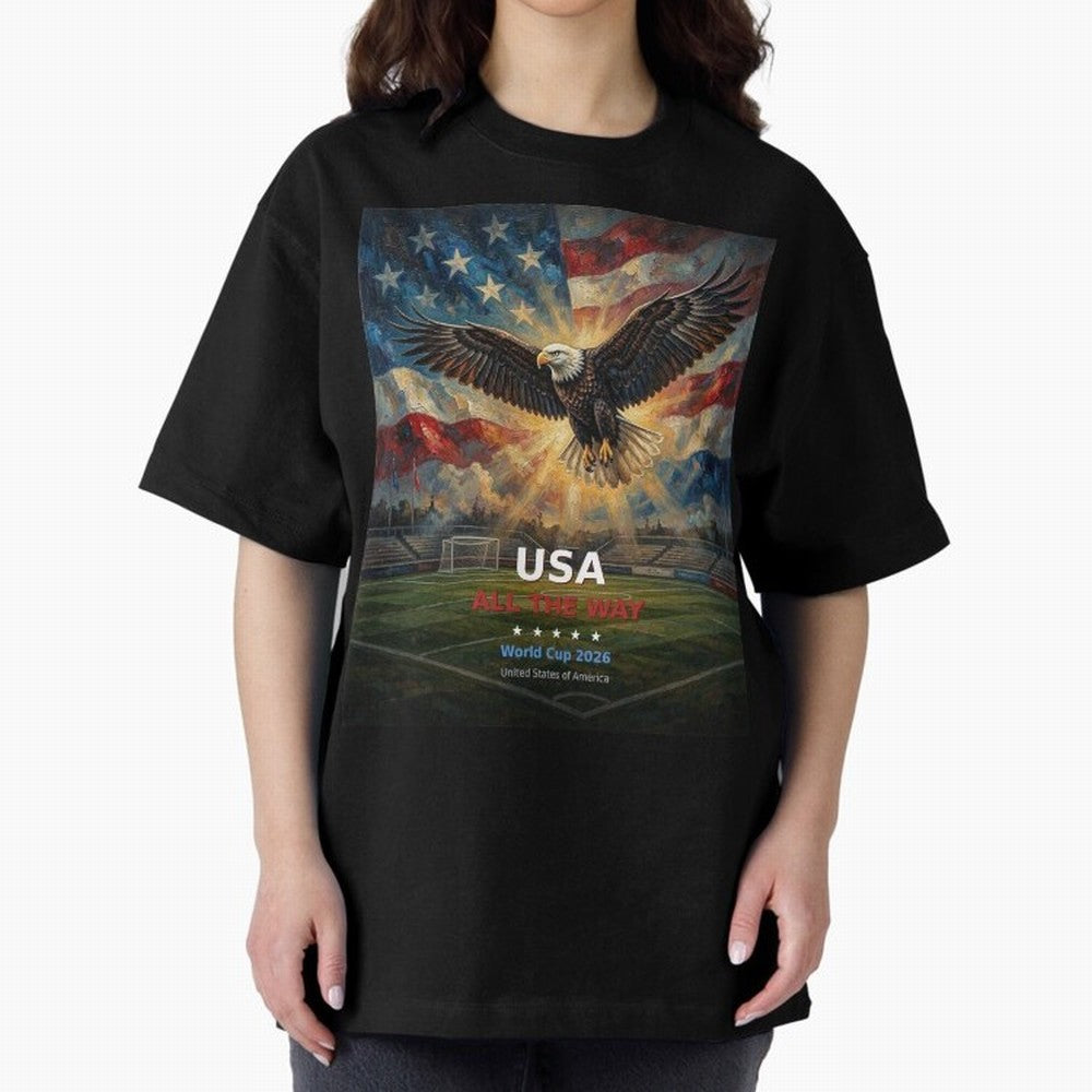 USA All The Way - American Eagle Soccer World Cup 2026 Tee Classic T-Shirt Join Supporters Worldwide for the FIFA World Cup 2026 Journey through Haaland and Mbappe Highlights, Brazil, Portugal and Argentina Pride, Football Festival Excitement,