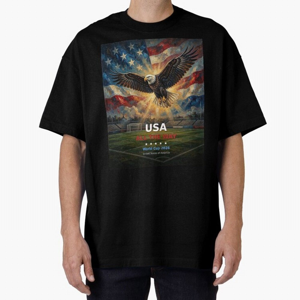 USA All The Way - American Eagle Soccer World Cup 2026 Tee Classic T-Shirt Join Supporters Worldwide for the FIFA World Cup 2026 Journey through Haaland and Mbappe Highlights, Brazil, Portugal and Argentina Pride, Football Festival Excitement,