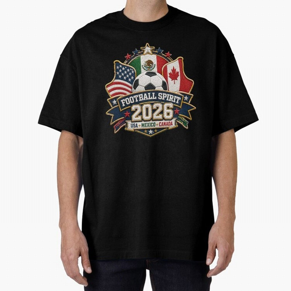 Football Spirit 2026 USA Mexico Canada Patch Design Classic T-Shirt Stand Out with Spirit from Global Football Passion for FIFA World Cup 2026, Inspired by Haaland, Brazil, Match Day Excitement, Supporter Culture, Golden Goals and Global Football