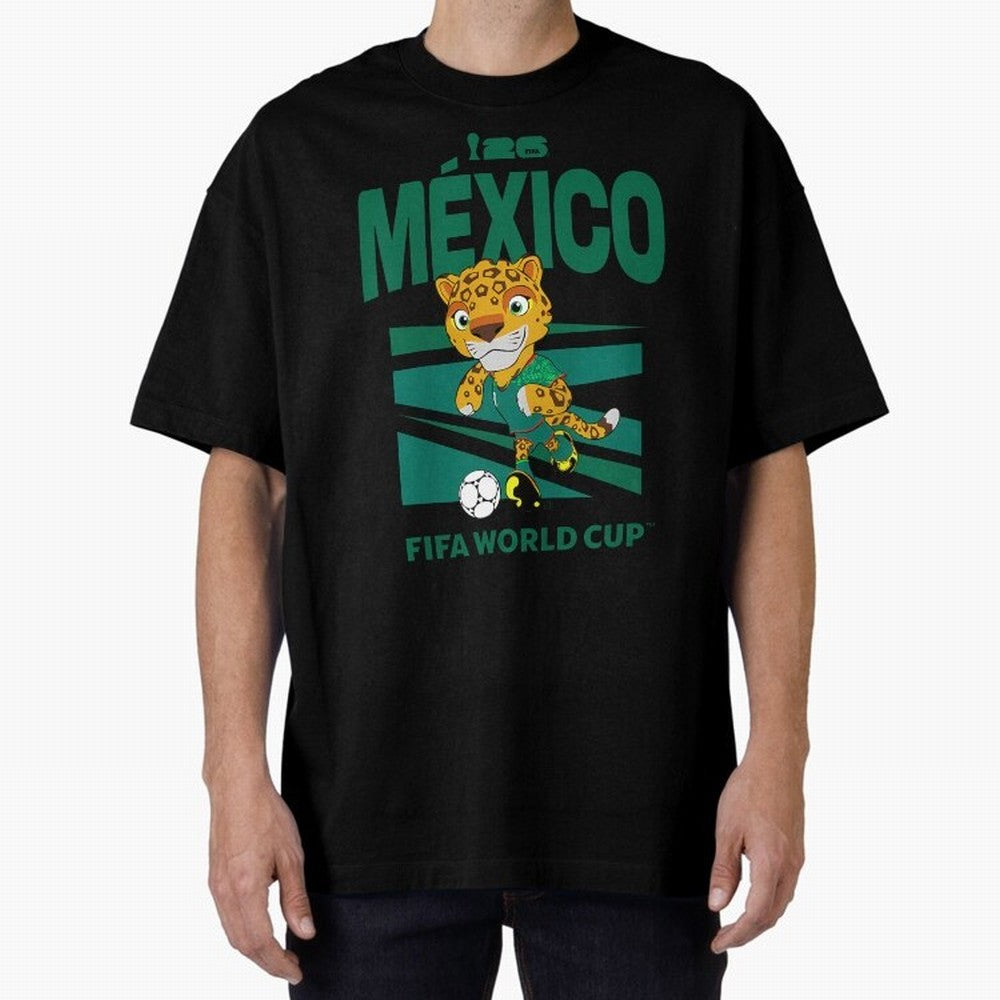 Kids World Cup26 Mexico Mascot Ball Classic T-Shirt Experience the Global Stage of FIFA World Cup 2026 Group Stage for Fans of Messi and Cristiano Ronaldo and England, Bringing Vintage Soccer Flavor, Modern Football Stars, National Flags and Final