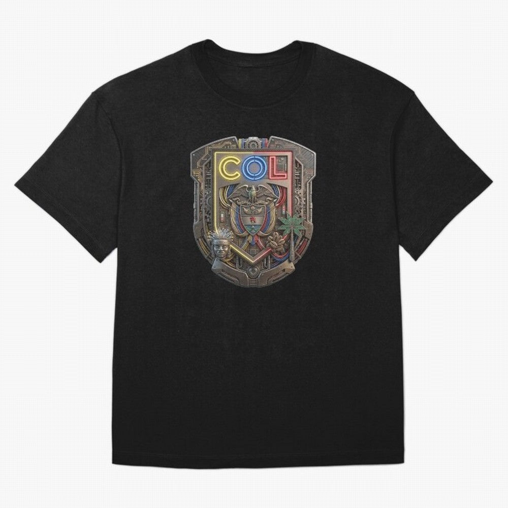 Feel the passion of Colombia with this dynamic Shield and soccer player design Classic T-Shirt Represent Football Lovers during FIFA World Cup 2026 for Fans of CR7 and Netherlands, Bringing Fan Favorite Moments, National Team Passion, Big Match