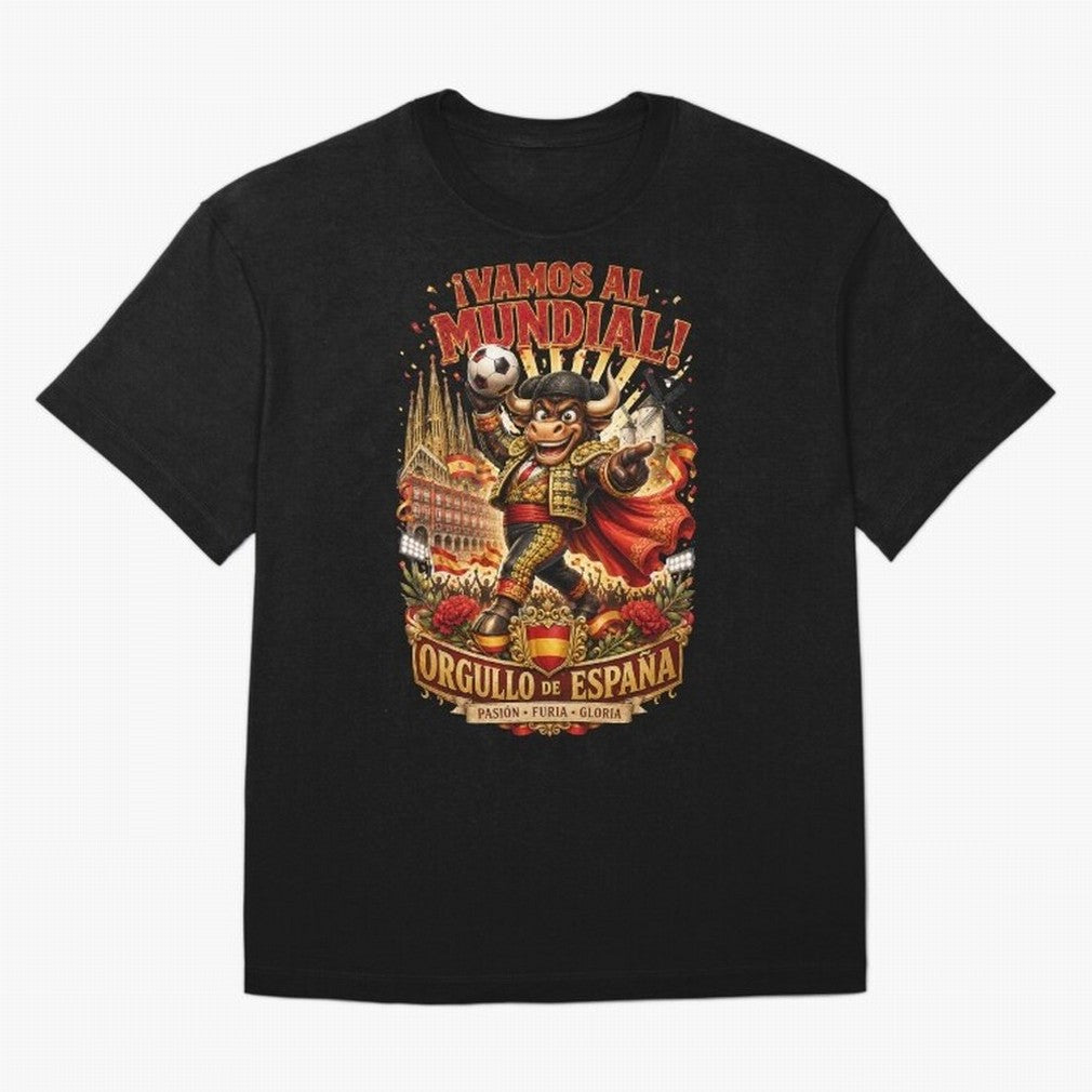 Spain World Cup 2026 Bull Fan Art Classic T-Shirt Celebrate Fan Culture around FIFA World Cup 2026 Group Stage for Fans of Mbappe and Portugal, Spain and Germany, Bringing Tournament Hype, Historic Matchups, Family Viewing Parties and Global Sports