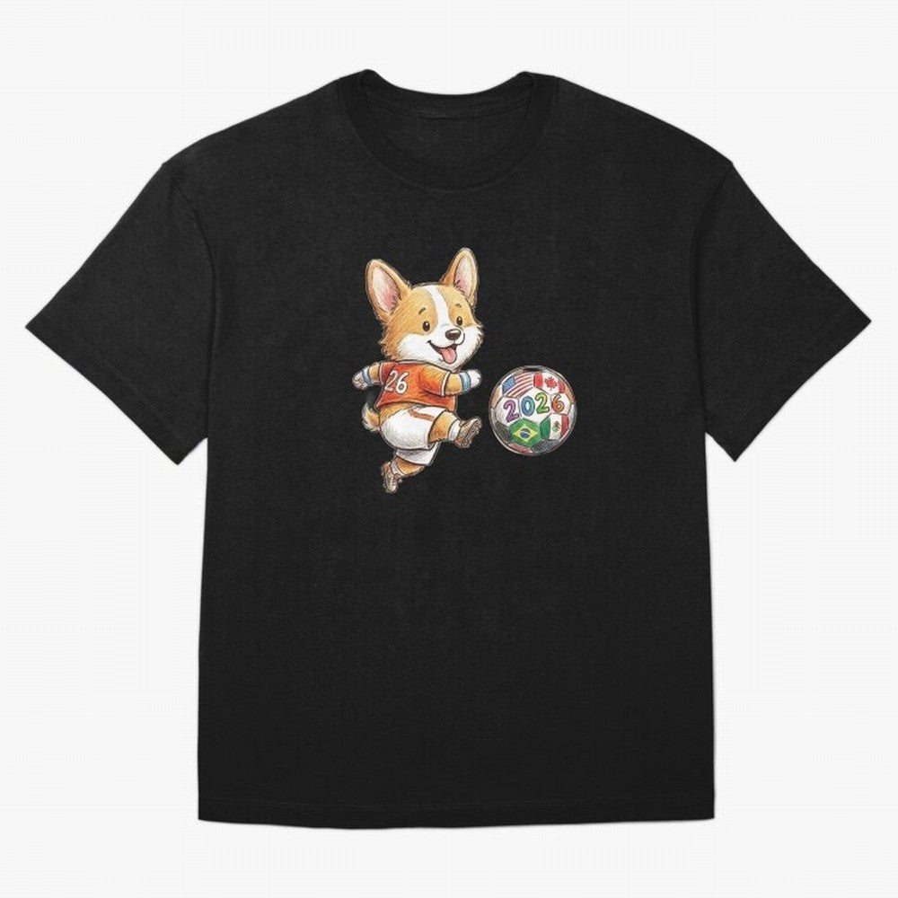 Cute Corgi Soccer Striker - 2026 World Cup Orange Jersey Classic T-Shirt Bring Legendary Rivalry Energy to the FIFA World Cup 2026 Journey through Messi Highlights, Brazil, Portugal and Argentina Pride, Goal Celebration Energy, Supporter Heritage,