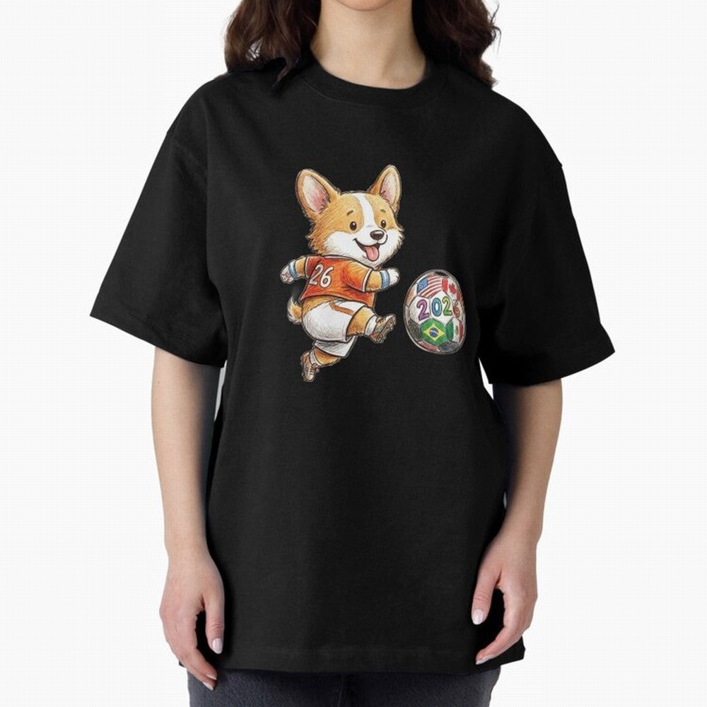 Cute Corgi Soccer Striker - 2026 World Cup Orange Jersey Classic T-Shirt Bring Legendary Rivalry Energy to the FIFA World Cup 2026 Journey through Messi Highlights, Brazil, Portugal and Argentina Pride, Goal Celebration Energy, Supporter Heritage,