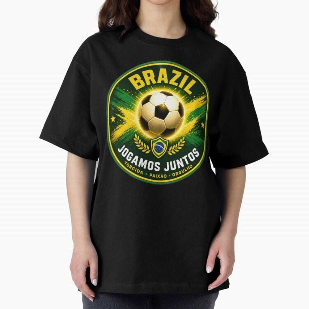 Vibrant and Elegant Brazil Soccer Emblem Classic T-Shirt Celebrate the Next Chapter of FIFA World Cup 2026 Featuring Neymar, Haaland and Cristiano Ronaldo, Spain and Netherlands Energy, Football Passion, Legendary Performances, Festival Vibes and