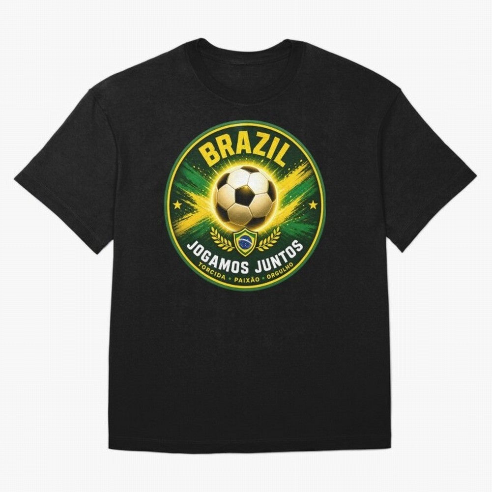Vibrant and Elegant Brazil Soccer Emblem Classic T-Shirt Celebrate the Next Chapter of FIFA World Cup 2026 Featuring Neymar, Haaland and Cristiano Ronaldo, Spain and Netherlands Energy, Football Passion, Legendary Performances, Festival Vibes and