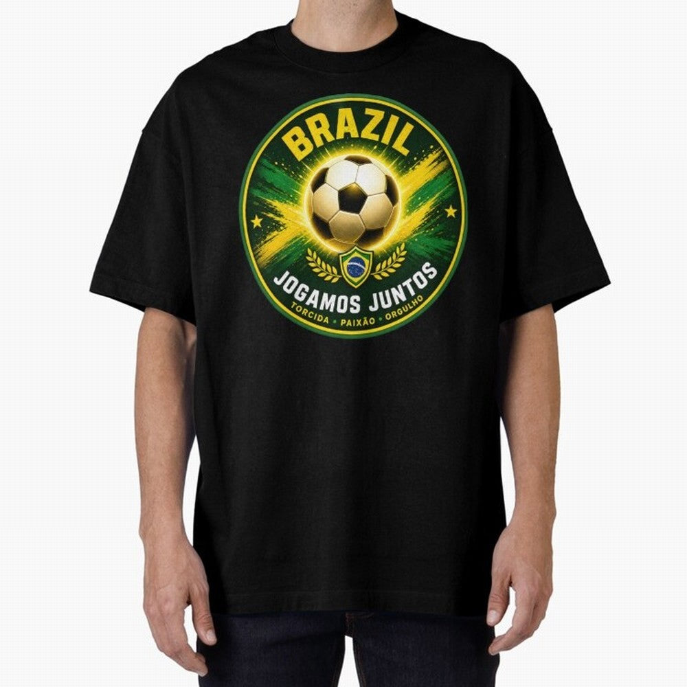 Vibrant and Elegant Brazil Soccer Emblem Classic T-Shirt Celebrate the Next Chapter of FIFA World Cup 2026 Featuring Neymar, Haaland and Cristiano Ronaldo, Spain and Netherlands Energy, Football Passion, Legendary Performances, Festival Vibes and