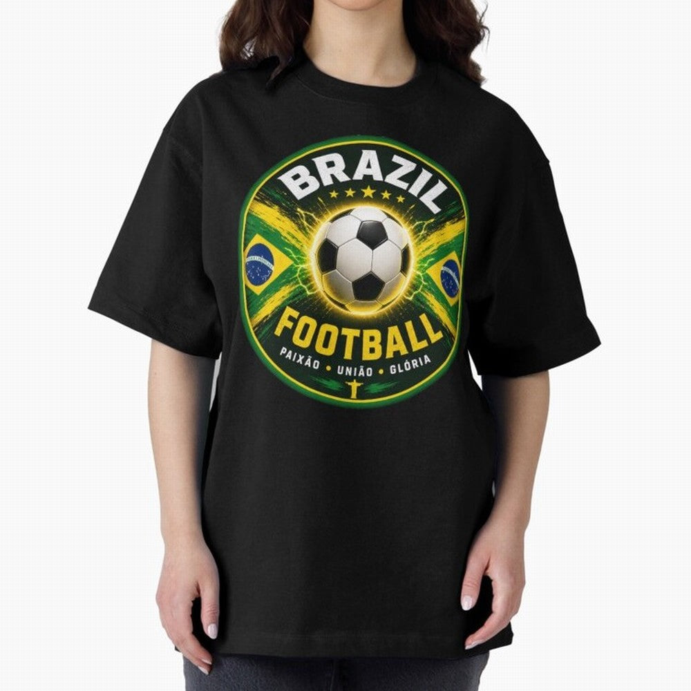 Elegant Brazil Football Emblem Classic T-Shirt Build the FIFA World Cup 2026 Journey through Messi, Neymar and Mbappe Highlights, England and Germany Pride, Match Day Excitement, Supporter Culture, Golden Goals and Global Football Passion; Great