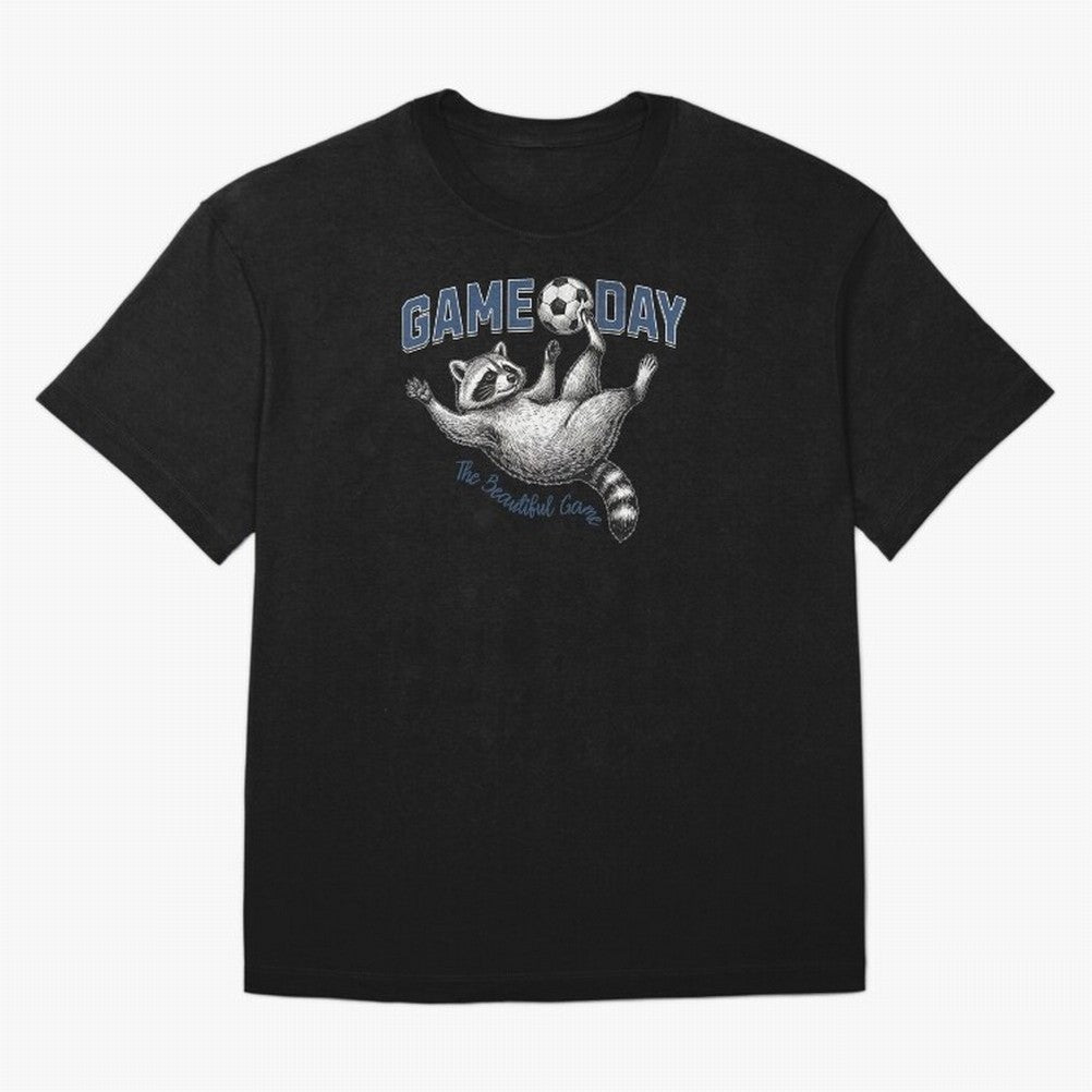 Raccoon Soccer Game Day The Beautiful Game Classic T-Shirt Represent Global Football Passion for FIFA World Cup 2026 Group Stage, Centered on Haaland, Portugal, Tournament Hype, Historic Matchups, Family Viewing Parties and Global Sports Pride;