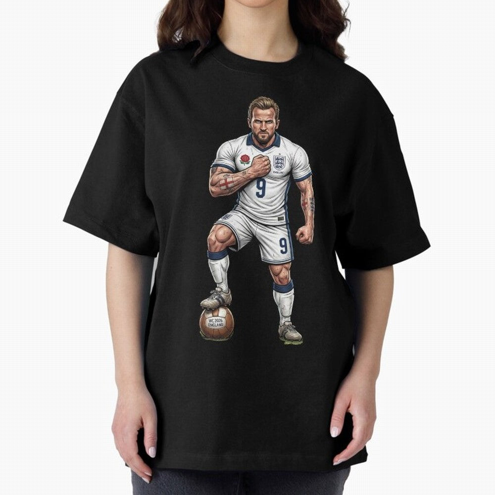 English Soccer Warrior Hyper-Realistic Poster Classic T-Shirt Celebrate the Biggest Stage of the FIFA World Cup 2026 Journey through Haaland and Mbappe Highlights, Portugal Pride, Goal Celebration Energy, Supporter Heritage, Football Icons and