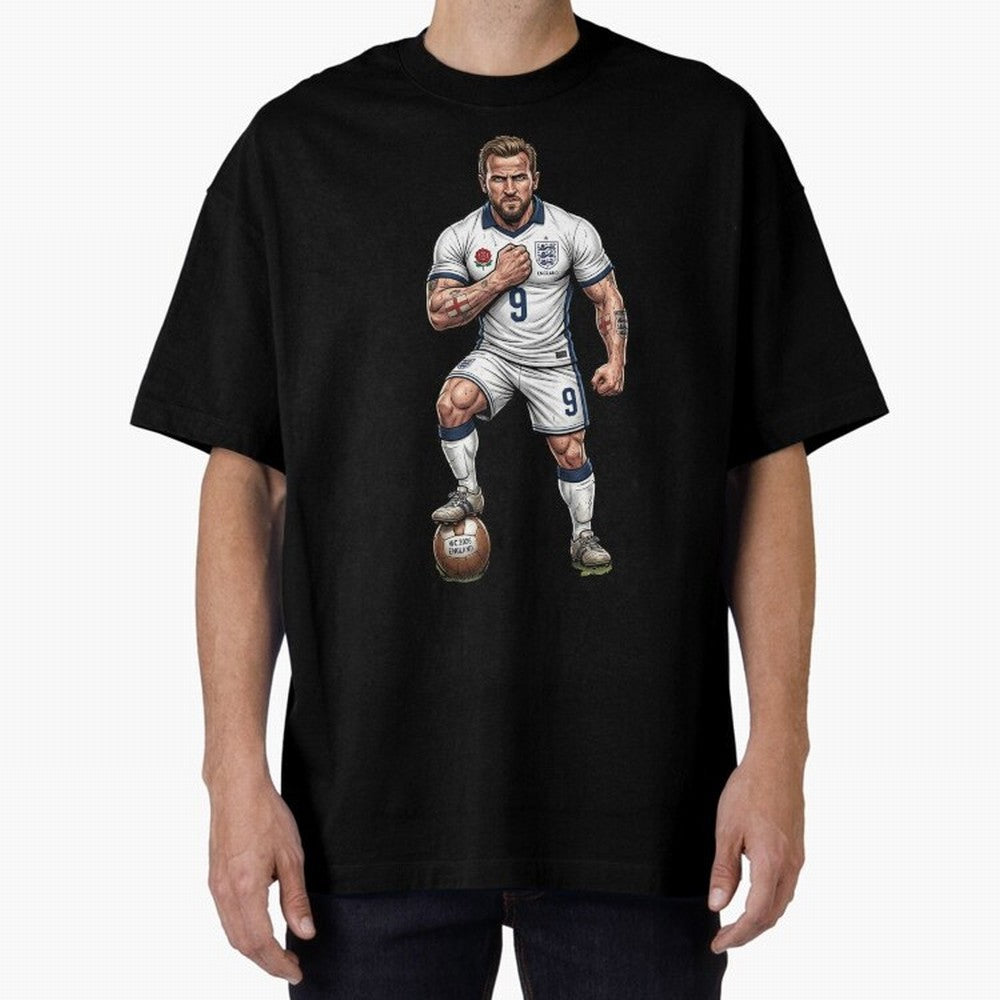 English Soccer Warrior Hyper-Realistic Poster Classic T-Shirt Celebrate the Biggest Stage of the FIFA World Cup 2026 Journey through Haaland and Mbappe Highlights, Portugal Pride, Goal Celebration Energy, Supporter Heritage, Football Icons and