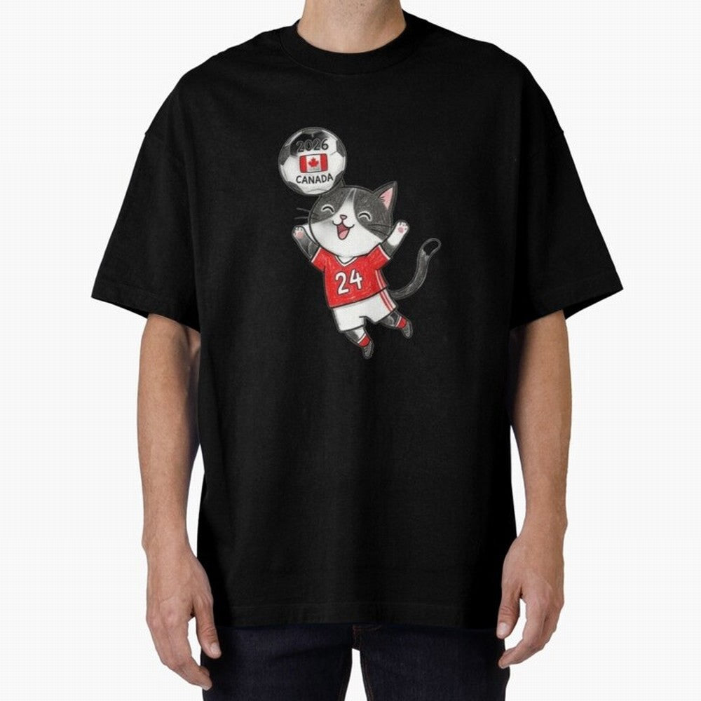 Canada Soccer Cat #24 - 2026 World Cup Celebration Classic T-Shirt Show Fan Pride Across Match Day Hype around FIFA World Cup 2026, Mbappe and Neymar, Germany, Retro Football Energy, Iconic Rivalries, Trophy Chase Drama and Stadium Atmosphere;
