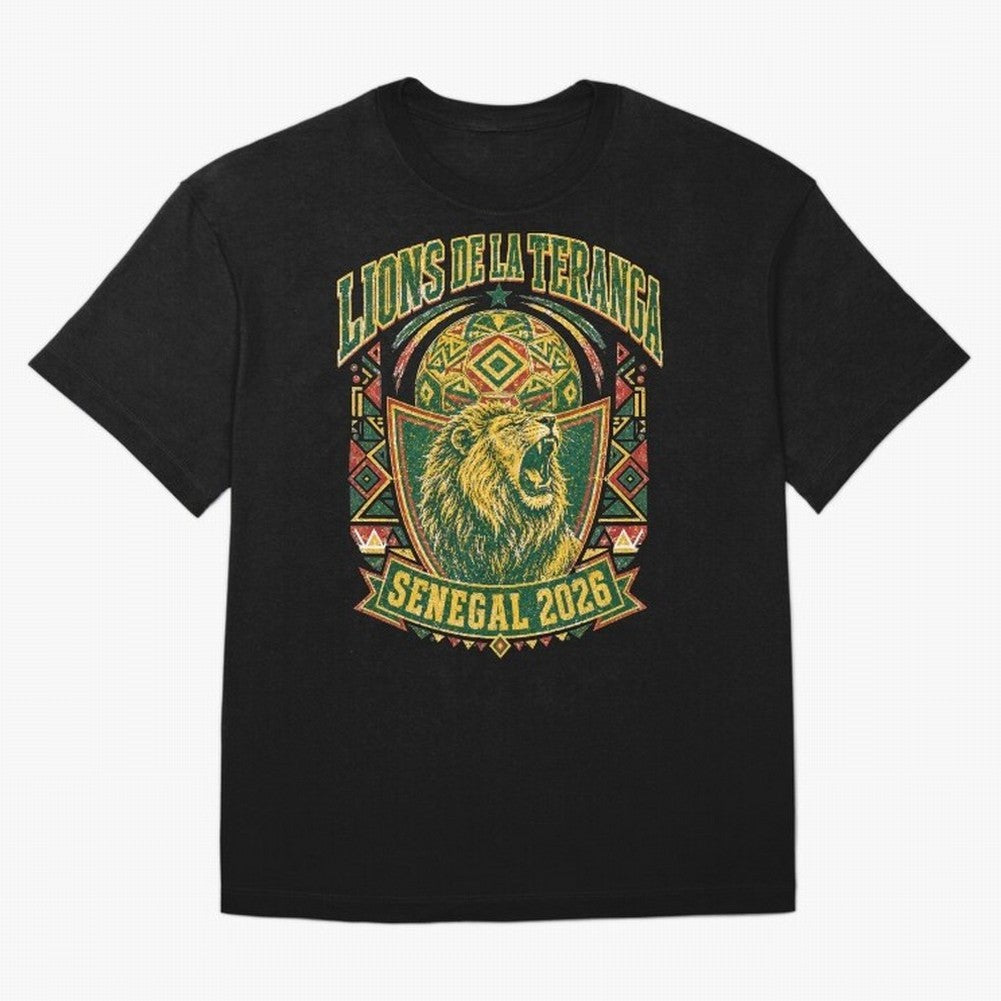 Lions De La Teranga Senegal 2026 World Cup Soccer T-Shirt Classic T-Shirt Unlock Global Football Passion for FIFA World Cup 2026 Group Stage, Highlighting CR7 and Messi, France and Portugal, Classic Soccer Heritage, Championship Pressure, Fan