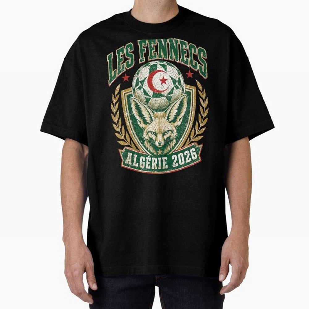Les Fennecs Alg¨¦rie 2026 World Cup Soccer T-Shirt Classic T-Shirt Live for the Drama of FIFA World Cup 2026 Group Stage for Fans of Mbappe and Neymar and Spain and Netherlands, Bringing Champion Mindset, Group Stage Buzz, Knockout Tension and