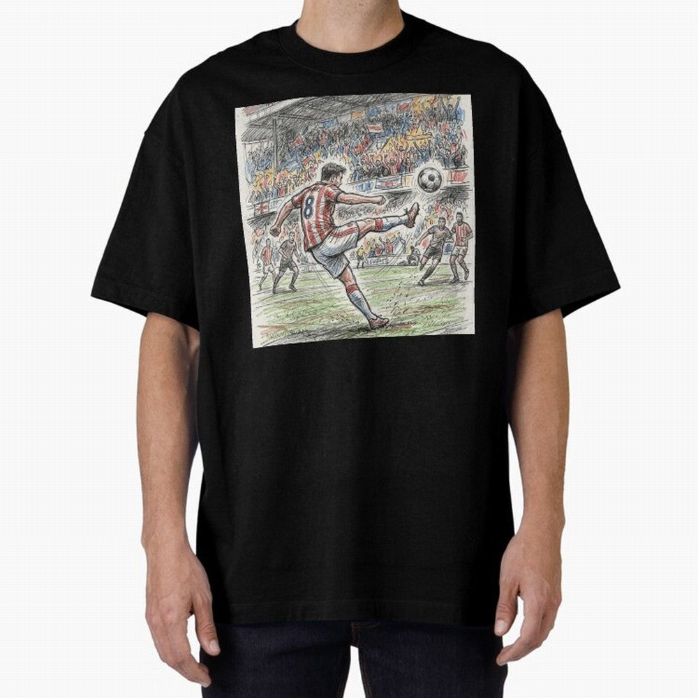 The Decisive Goal - Player #8 Stadium Action Illustration Classic T-Shirt Make Every Kick Count in the FIFA World Cup 2026 Group Stage Journey through Messi and Cristiano Ronaldo Highlights, Portugal, Spain and Germany Pride, Football Passion,