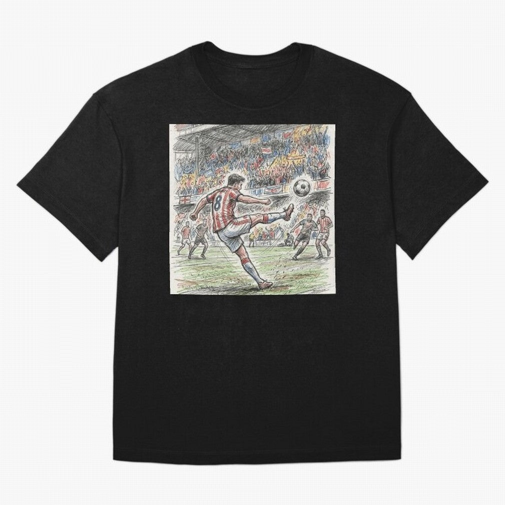 The Decisive Goal - Player #8 Stadium Action Illustration Classic T-Shirt Make Every Kick Count in the FIFA World Cup 2026 Group Stage Journey through Messi and Cristiano Ronaldo Highlights, Portugal, Spain and Germany Pride, Football Passion,