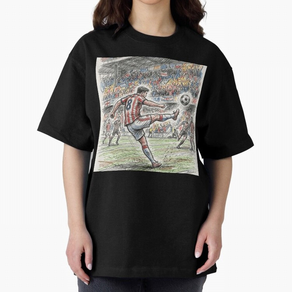 The Decisive Goal - Player #8 Stadium Action Illustration Classic T-Shirt Make Every Kick Count in the FIFA World Cup 2026 Group Stage Journey through Messi and Cristiano Ronaldo Highlights, Portugal, Spain and Germany Pride, Football Passion,