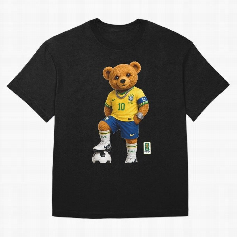 Brazil Soccer Bear World Cup Teddy Bear Classic T-Shirt Cheer through Every Moment of the FIFA World Cup 2026 Journey through Haaland and Mbappe Highlights, England and Germany Pride, Vintage Soccer Flavor, Modern Football Stars, National Flags and