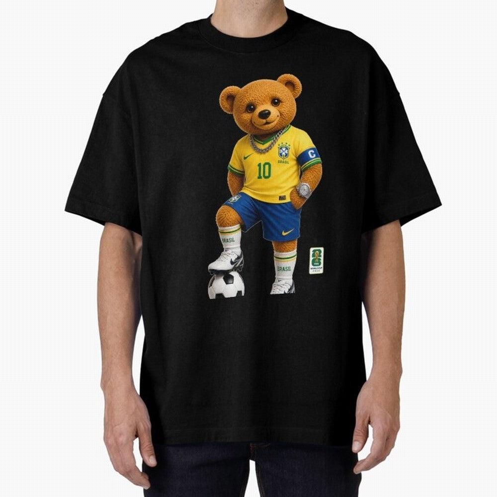 Brazil Soccer Bear World Cup Teddy Bear Classic T-Shirt Cheer through Every Moment of the FIFA World Cup 2026 Journey through Haaland and Mbappe Highlights, England and Germany Pride, Vintage Soccer Flavor, Modern Football Stars, National Flags and