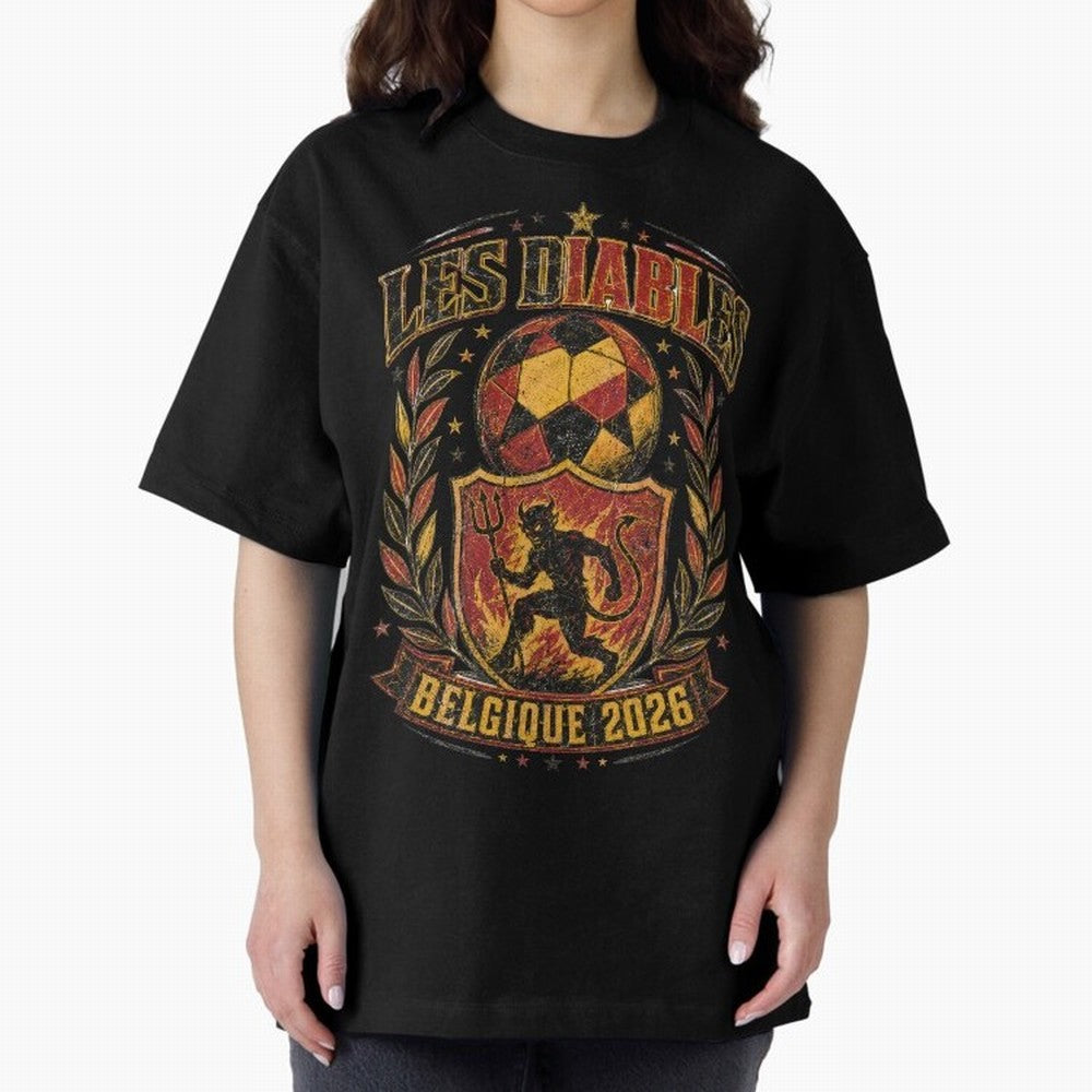 Les Diables Rouges Belgique 2026 World Cup Soccer T-Shirt Classic T-Shirt Showcase FIFA World Cup 2026 Group Stage for Fans of CR7 and Messi and Argentina, Bringing Stadium Memories, Football Loyalty, International Chants and Championship