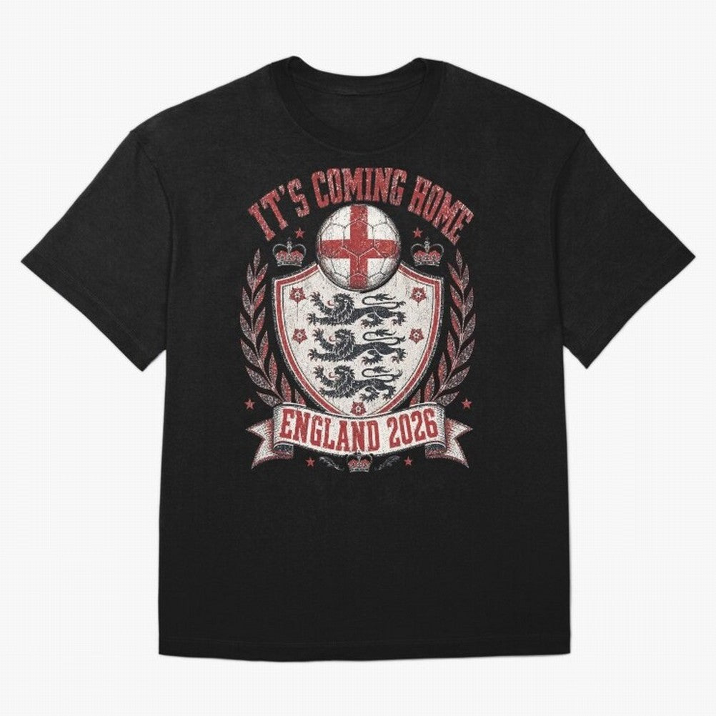 It's Coming Home England 2026 World Cup Soccer T-Shirt Classic T-Shirt Live the Energy of Match Day Hype around FIFA World Cup 2026 Group Stage, Messi, CR7 and Mbappe, Spain, Champion Mindset, Group Stage Buzz, Knockout Tension and Passionate Fan