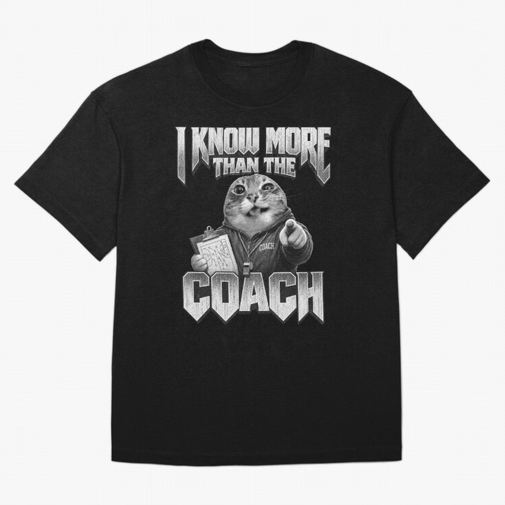 I Know More Than The Coach Funny World Cup 2026 Meme USA Soccer Fan Silly Cat Classic T-Shirt Feel FIFA World Cup 2026 Group Stage for Fans of CR7 and Brazil, Bringing Sports Nostalgia, International Competition, Famous Players and Unforgettable