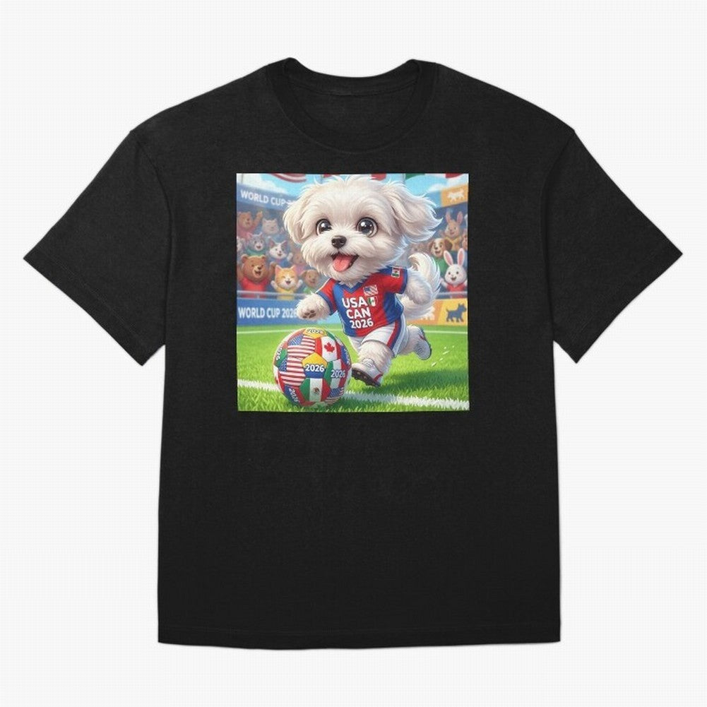 Cute Maltese Soccer Star - FIFA 2026 World Cup Edition Classic T-Shirt Make the Season About Global Football Passion for FIFA World Cup 2026 Group Stage, Connected to CR7, England and Germany, Soccer Culture, Superstar Moments, National Team Dreams