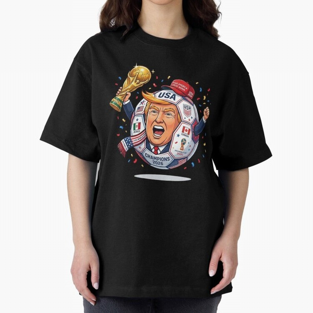 Donald Trump 2026 World Cup Soccer Champion Illustration Classic T-Shirt Treasure Match Day Hype around FIFA World Cup 2026, Cristiano Ronaldo, Haaland and CR7, Argentina and Brazil, Football Passion, Legendary Performances, Festival Vibes and