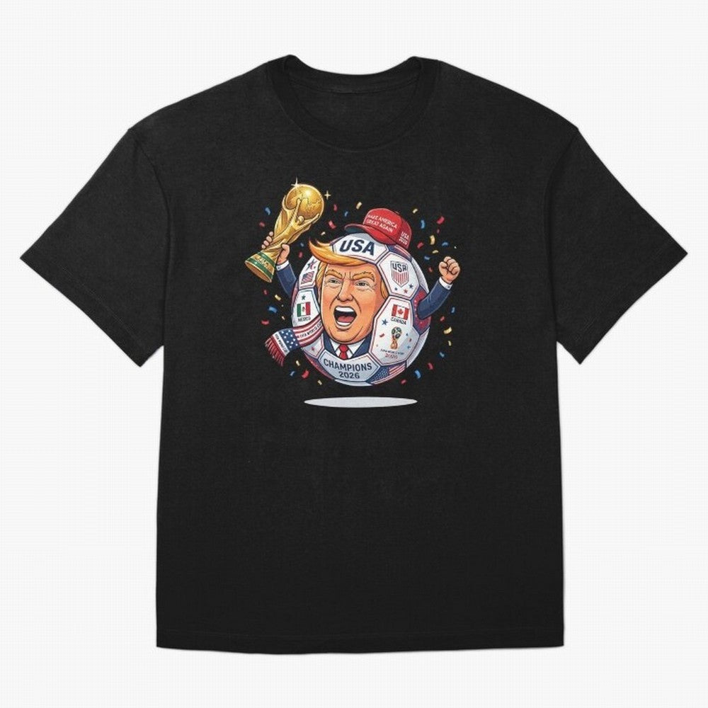 Donald Trump 2026 World Cup Soccer Champion Illustration Classic T-Shirt Treasure Match Day Hype around FIFA World Cup 2026, Cristiano Ronaldo, Haaland and CR7, Argentina and Brazil, Football Passion, Legendary Performances, Festival Vibes and