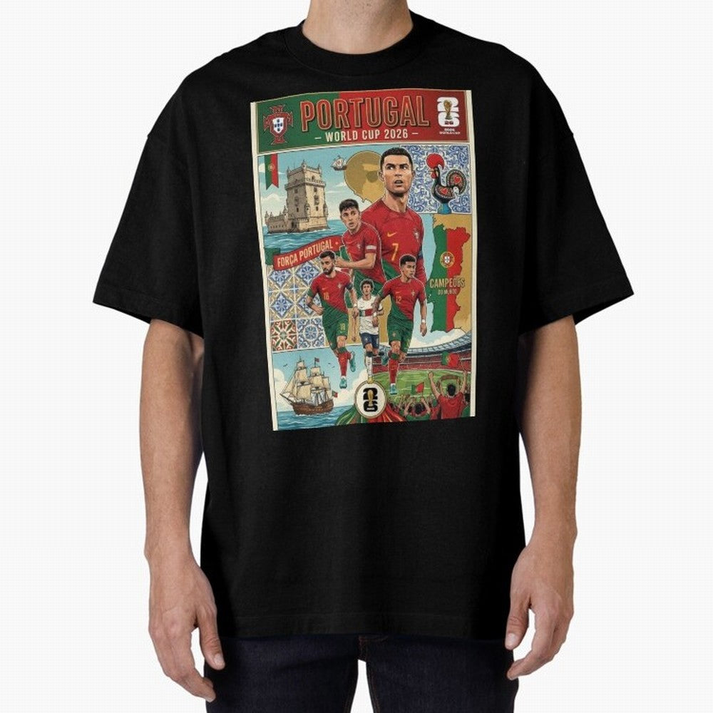 Portugal 2026 ¨C In Search of Glory Classic T-Shirt Bring a Vintage Feel to Global Football Passion for FIFA World Cup 2026 Group Stage, Featuring Mbappe and Neymar, Brazil, Fan Favorite Moments, National Team Passion, Big Match Drama and Soccer
