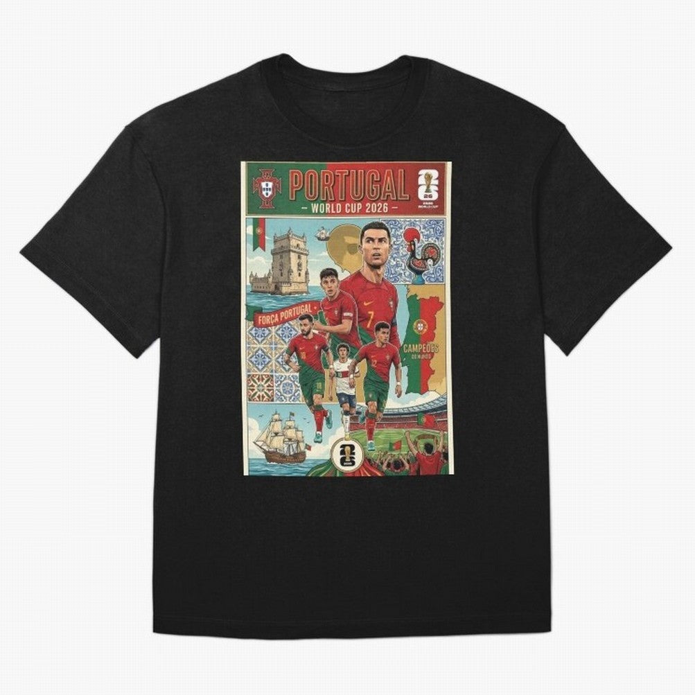 Portugal 2026 ¨C In Search of Glory Classic T-Shirt Bring a Vintage Feel to Global Football Passion for FIFA World Cup 2026 Group Stage, Featuring Mbappe and Neymar, Brazil, Fan Favorite Moments, National Team Passion, Big Match Drama and Soccer