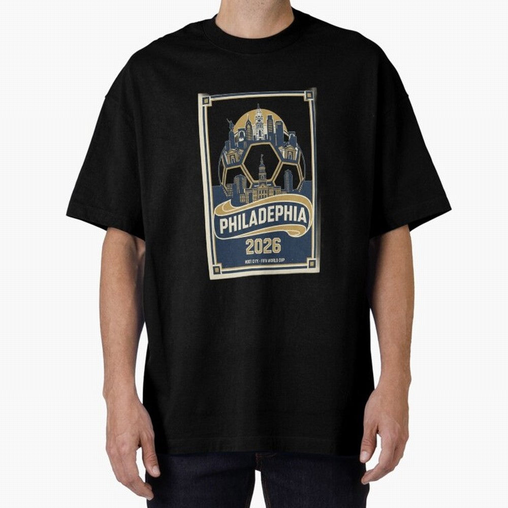 Philadelphia 2026 ¨C Vintage Soccer Host City Tee Classic T-Shirt Celebrate Golden Goal Energy in Global Football Passion for FIFA World Cup 2026 Group Stage, Featuring Messi, CR7 and Mbappe, Spain, Champion Mindset, Group Stage Buzz, Knockout