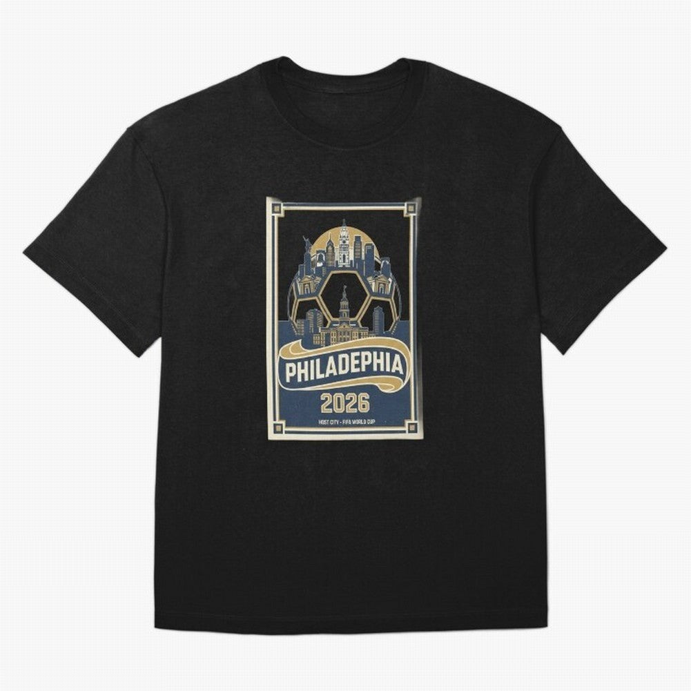 Philadelphia 2026 ¨C Vintage Soccer Host City Tee Classic T-Shirt Celebrate Golden Goal Energy in Global Football Passion for FIFA World Cup 2026 Group Stage, Featuring Messi, CR7 and Mbappe, Spain, Champion Mindset, Group Stage Buzz, Knockout