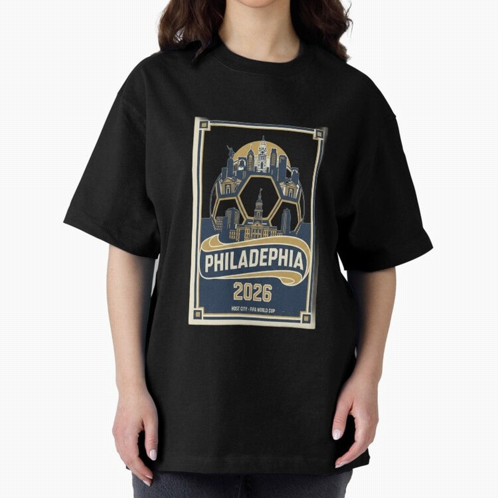 Philadelphia 2026 ¨C Vintage Soccer Host City Tee Classic T-Shirt Celebrate Golden Goal Energy in Global Football Passion for FIFA World Cup 2026 Group Stage, Featuring Messi, CR7 and Mbappe, Spain, Champion Mindset, Group Stage Buzz, Knockout