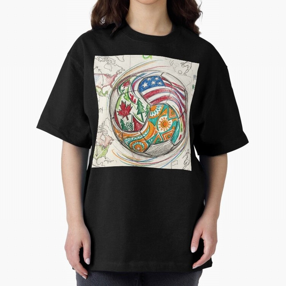 FIFA 2026 World Cup Unity Ball - Hand-Drawn Host Nations Art Classic T-Shirt Bring Legendary Rivalry Energy to Match Day Hype around FIFA World Cup 2026 Group Stage, Messi, England and Germany, Retro Football Energy, Iconic Rivalries, Trophy Chase